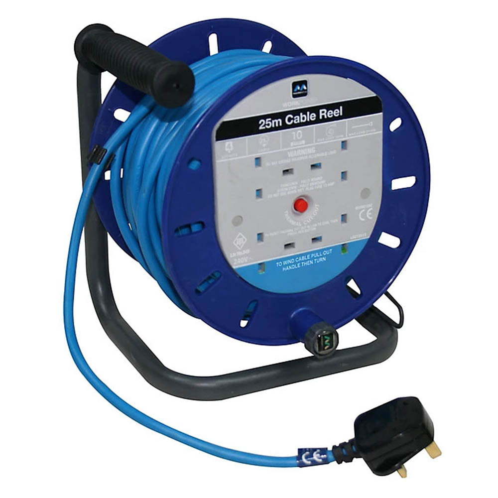 Masterplug Cable Reel 4 Socket LDCT2510/4 240V Overload Protection Guide (L) 20m - Image 1
