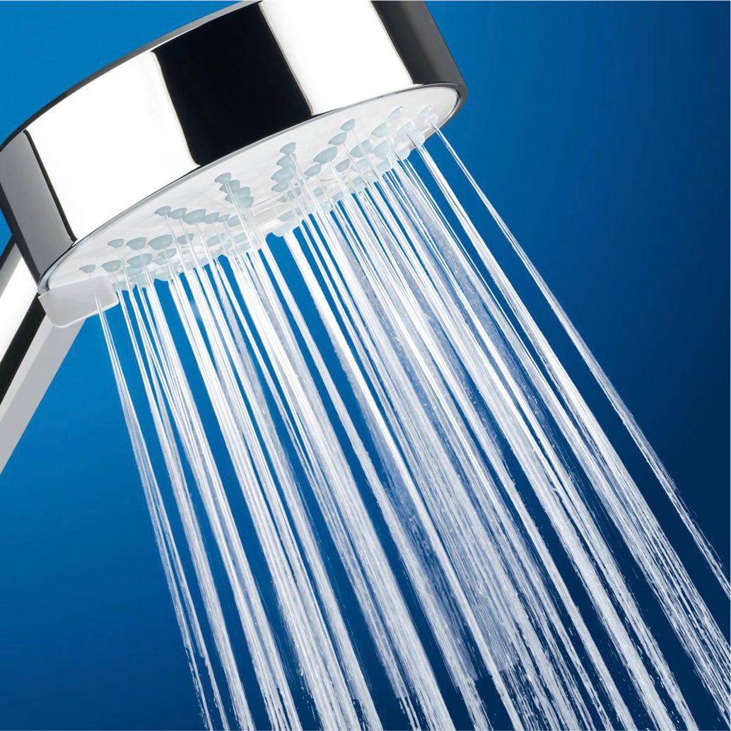 Mira Shower Head 4 Spray Pattern Chrome Effect Round Easy Clean Handset Modern - Image 2