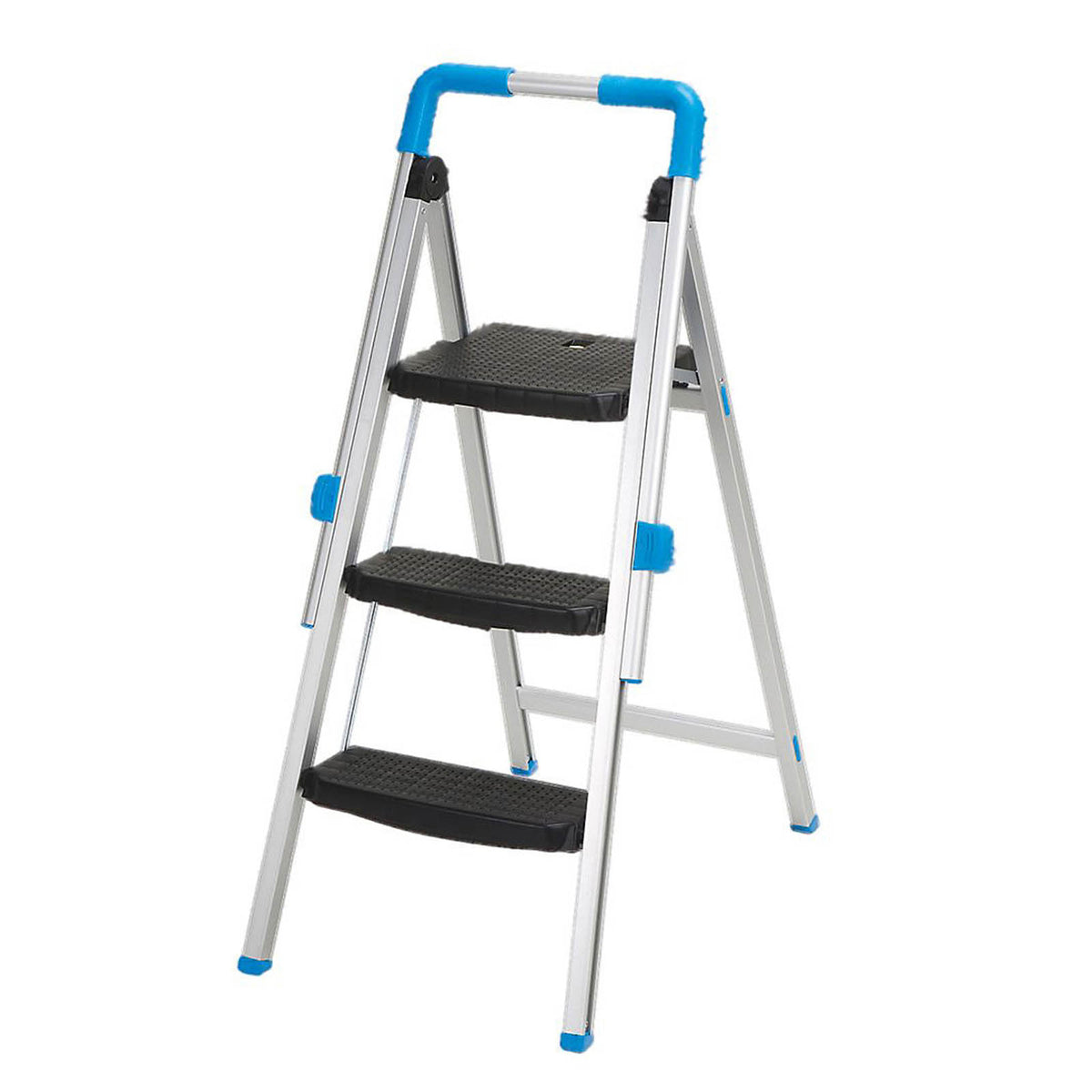 Mac Allister 3 tread Aluminium Foldable Step stool (H)1.1m - Image 1