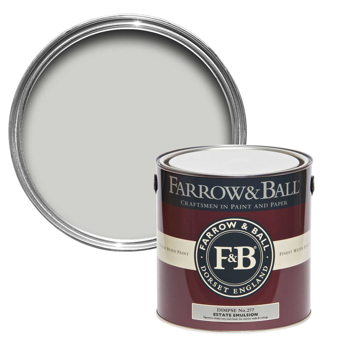 Farrow & Ball Emulsion Paint 2.5L Dimpse No.277 Matt Wall And Ceiling Wipeable - Image 1
