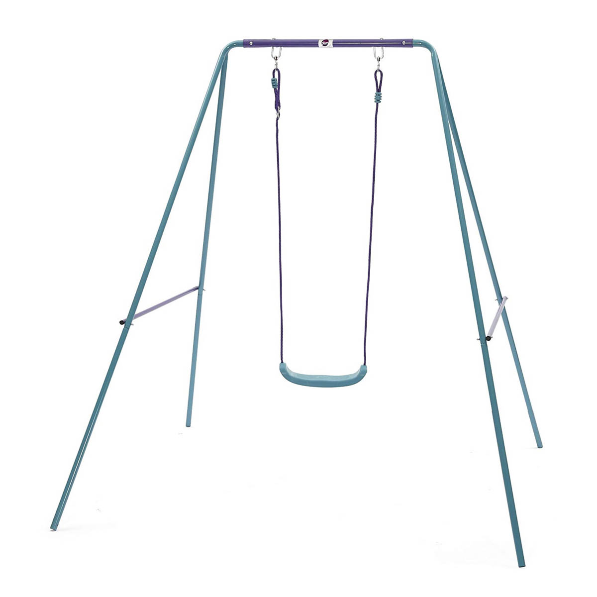 Plum Garden Kids Swing Single Metal Teal Purple Classic Outdoor Adjustable - Image 1