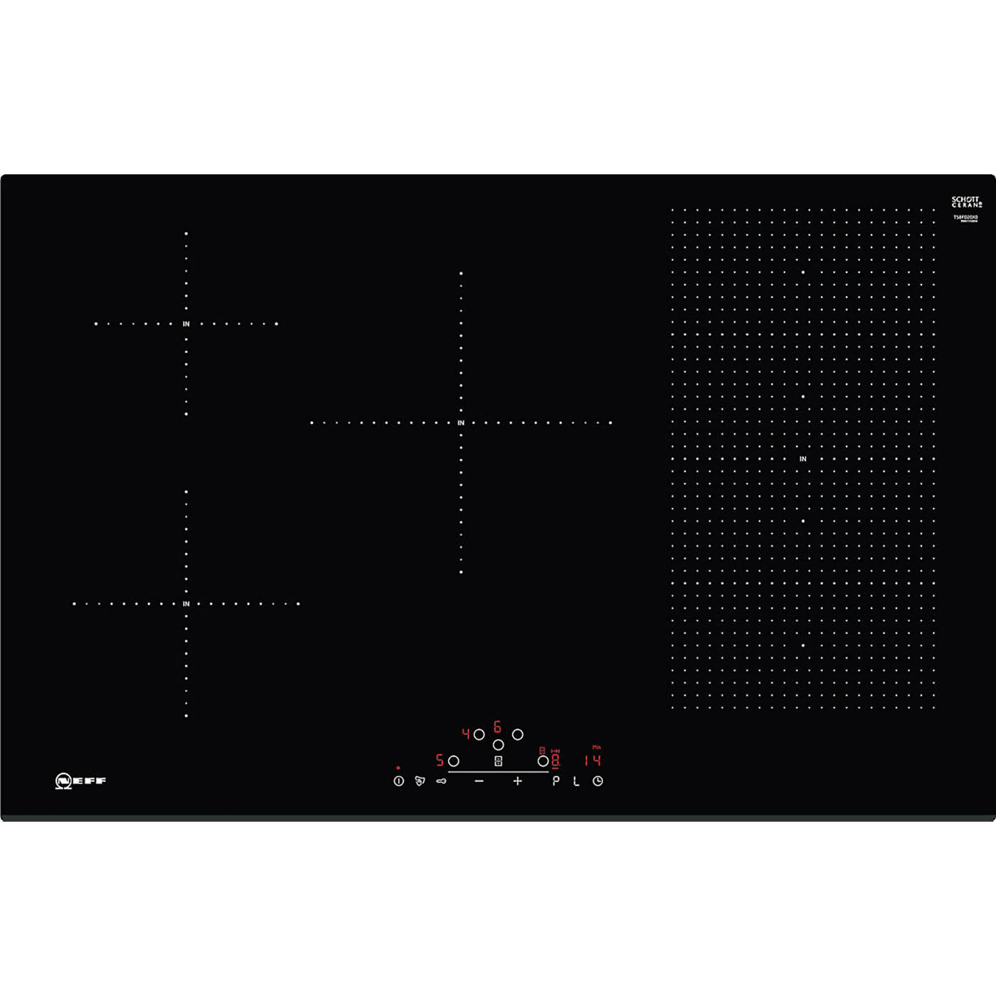 Neff Induction Hob Built-in 80 cm Electric 5 Zone T58FD20X0 Black Touch Control - Image 1