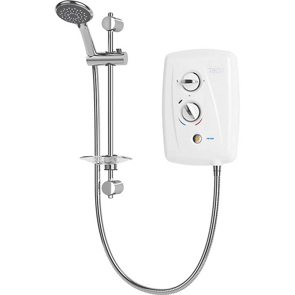 Triton Electric Shower White 8.5kW 5 Spray Pattern Adjustable Rail Bathroom - Image 1