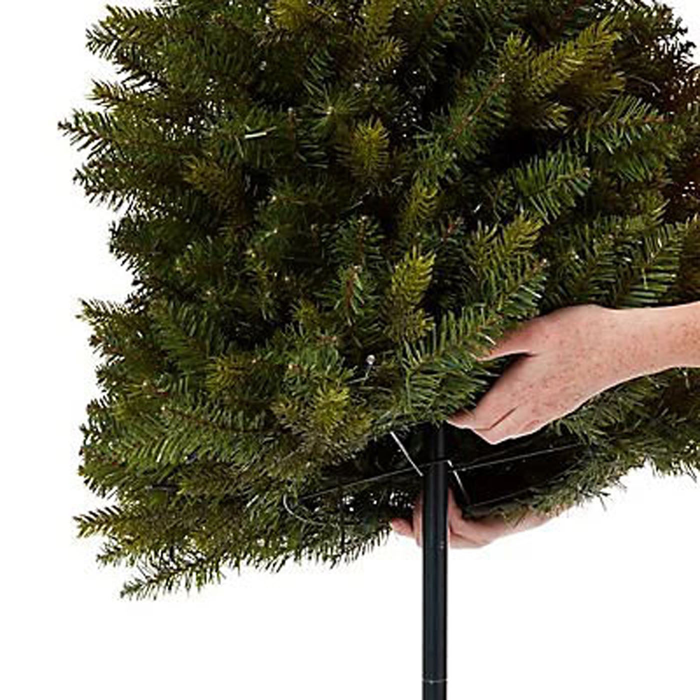 Christmas Tree 6ft Artificial Green Pre Lit LED Warm White Pop Up Slim Indoor - Image 3