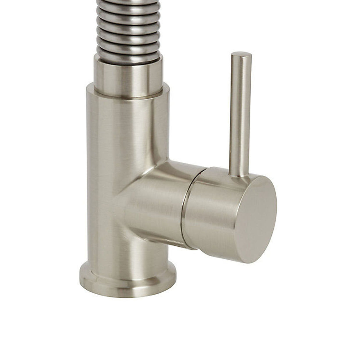 Kitchen Sink Tap Mixer Single Lever Nickel Effect Spring Neck Spout Faucet - Image 4
