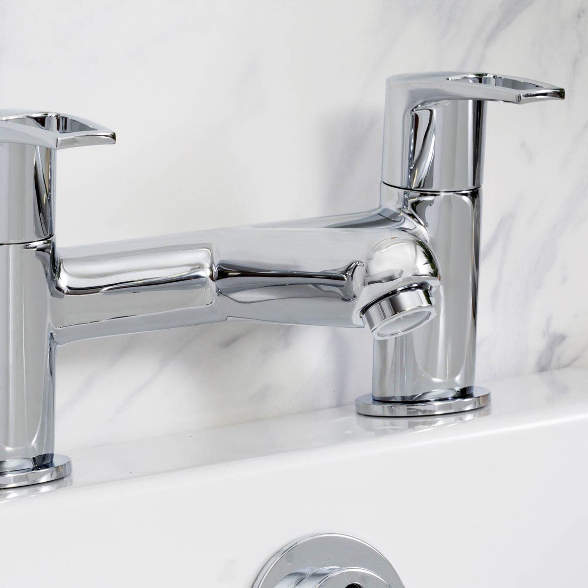Bristan Bath Filler Tap Chrome Double Lever Brass Bathroom Contemporary - Image 2