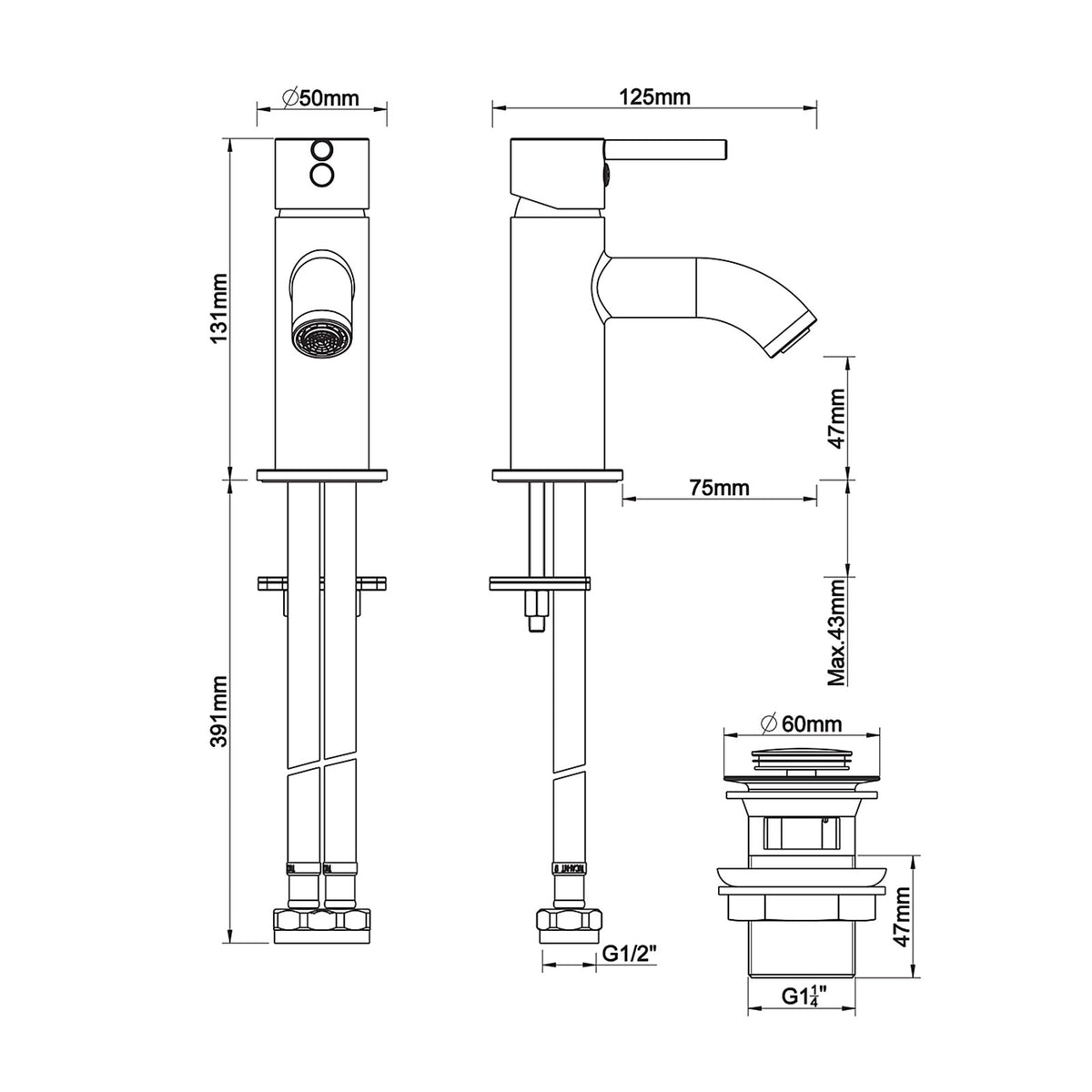 GoodHome Hoffell Mini Basin Mono mixer Tap - Image 4