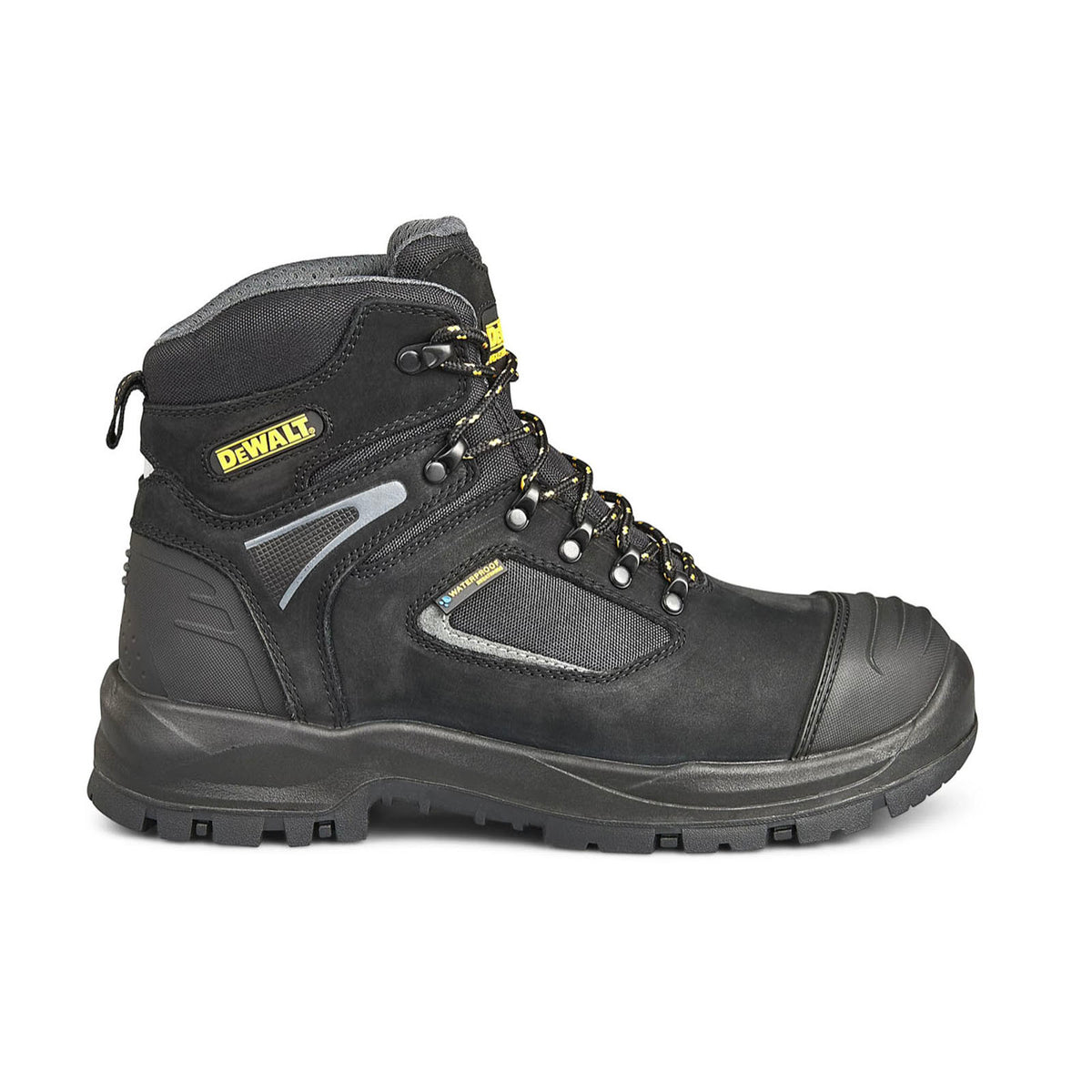 DeWalt Safety Boots Mens Wide Fit Black Waterproof Work Shoes Steel Toe Size 8 - Image 2