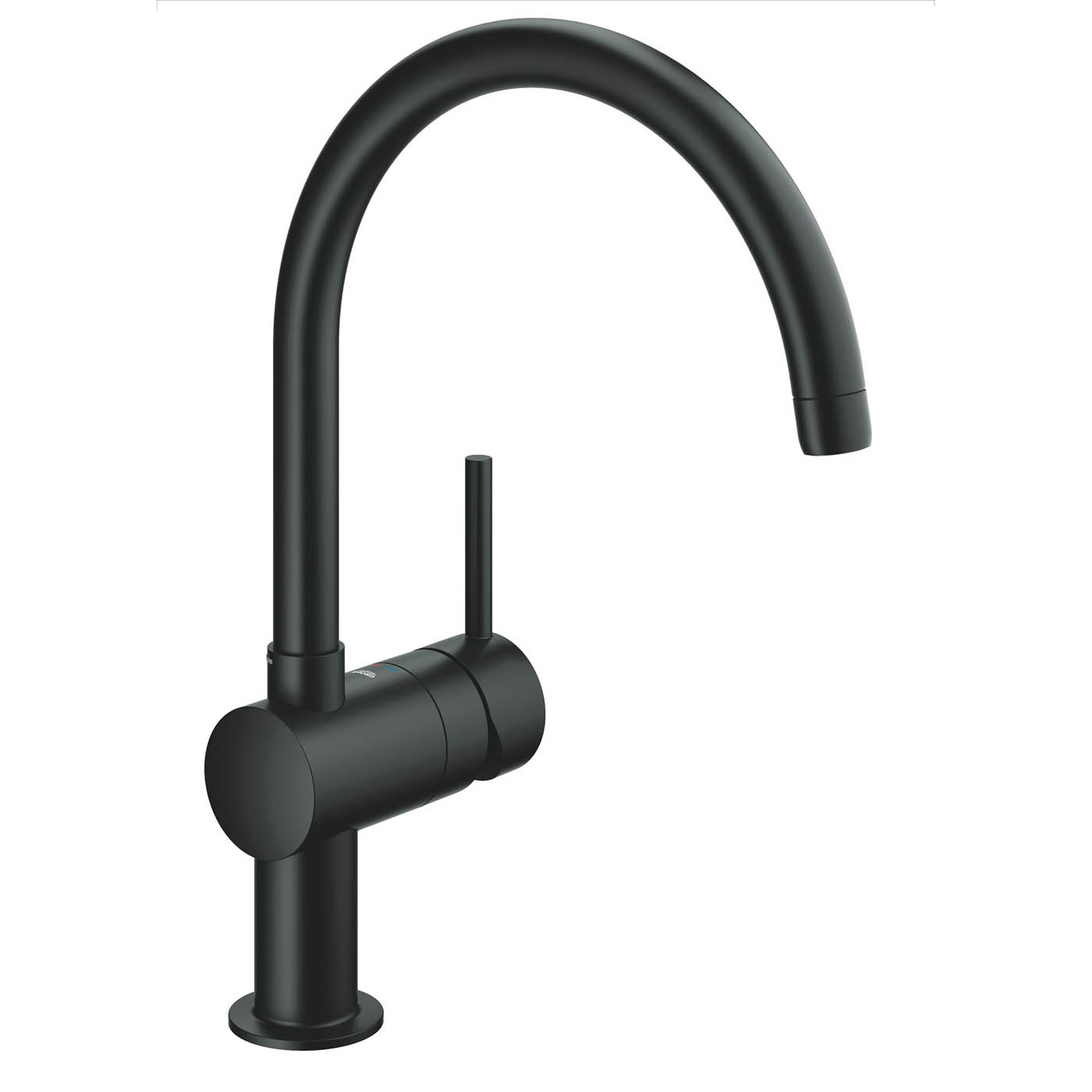 Kitchen Sink Mixer Tap Black Chrome Plated Side Single Lever Contemporary - Image 1