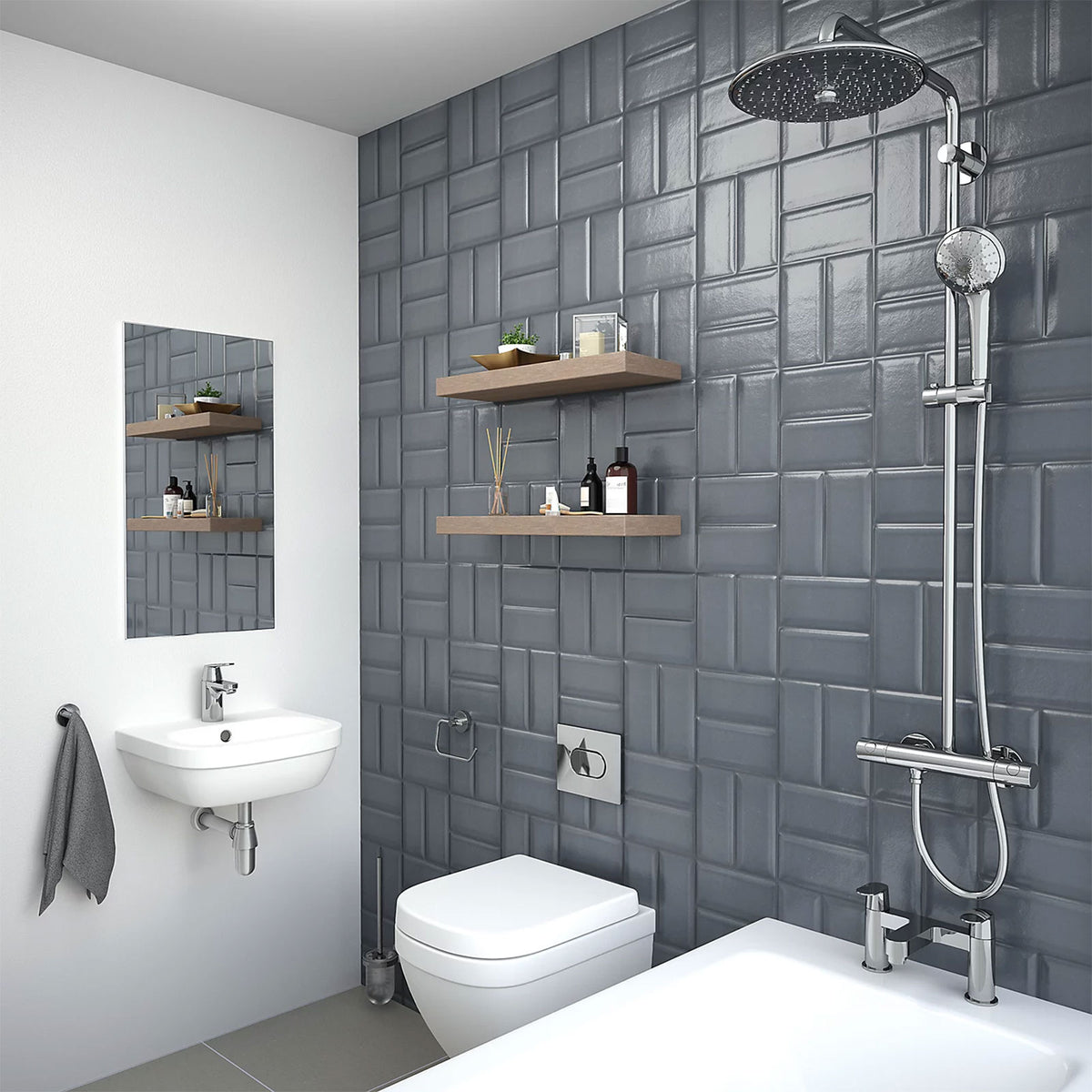 Grohe Eurosmart Cloakroom Basin Wall Mounted 59.5cm White Gloss - Image 3