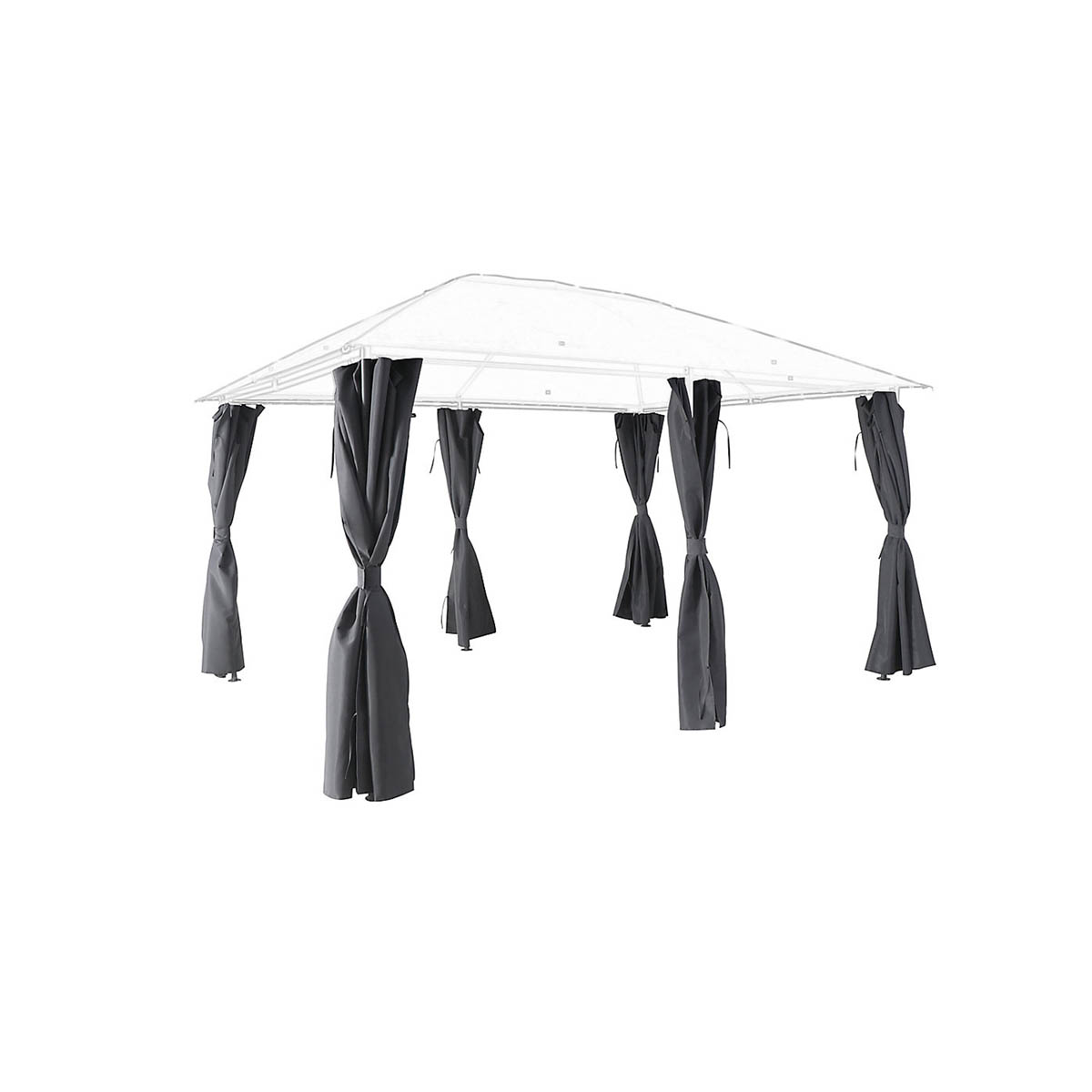 Shamal Gazebo Curtain Sidewalls Replacement Steel Grey Durable (W)3980mm - Image 1