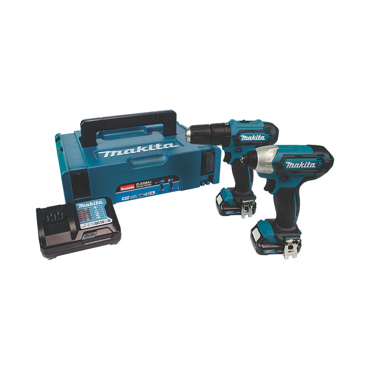 Makita Combi Drill & Impact Driver Twin Pack CLX228AJ 12V 2.0AH Li-Ion Cordless - Image 1