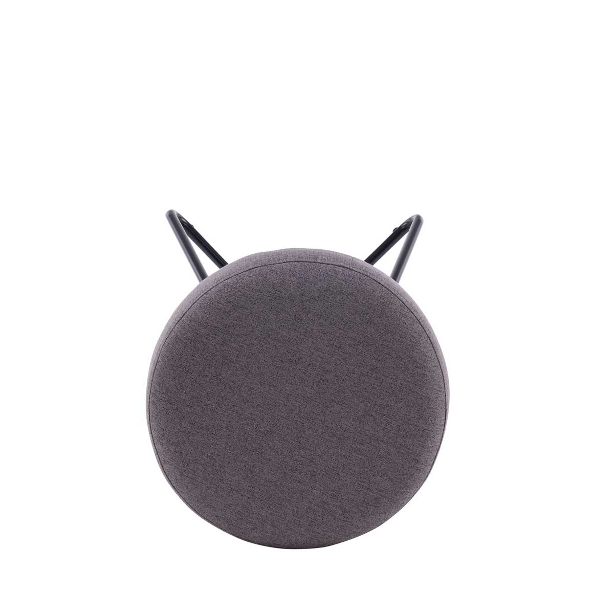 Padded Stool Chair Dressing Table Padded Grey Round Linen Soft Foam Seat - Image 3