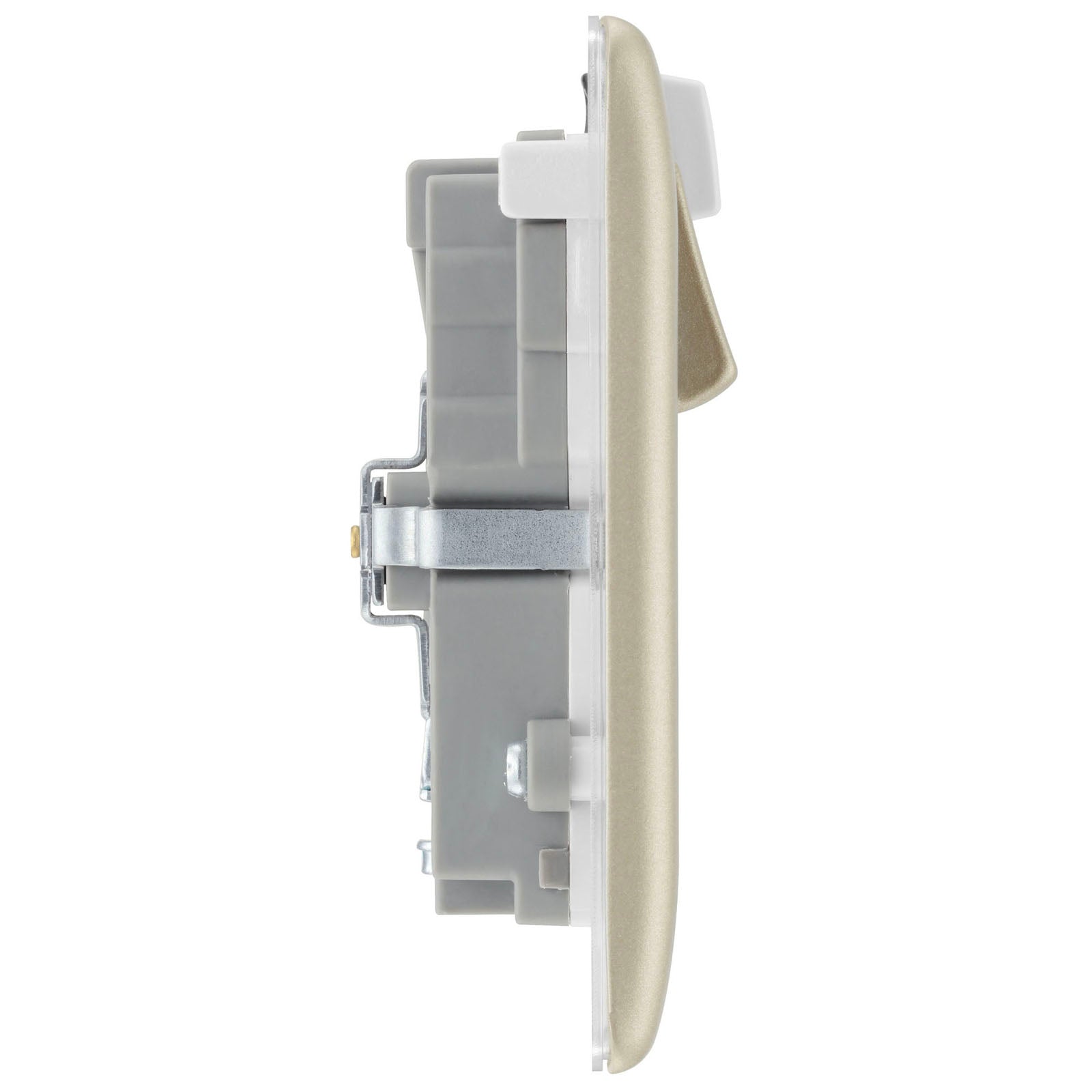 Switched Socket Double WiFi Extender With USB 13A Metal Pearl Nickel Effect - Image 3