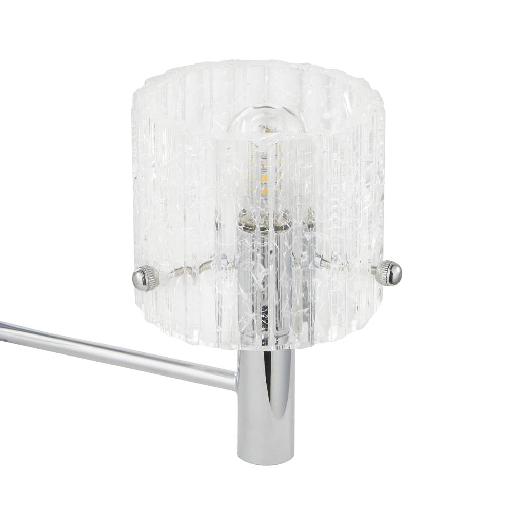 Ceiling Light 3 Way Chrome Cracked Glass Modern Living Room Bedroom - Image 2