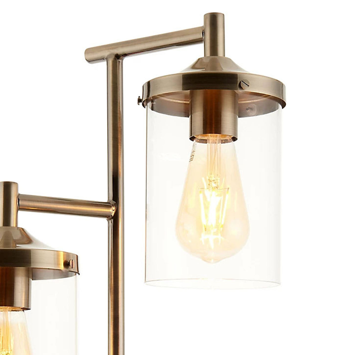 Edinburgh Floor Lamp 3 Light Matt Black Antique Brass Effect Modern H1520mm - Image 4