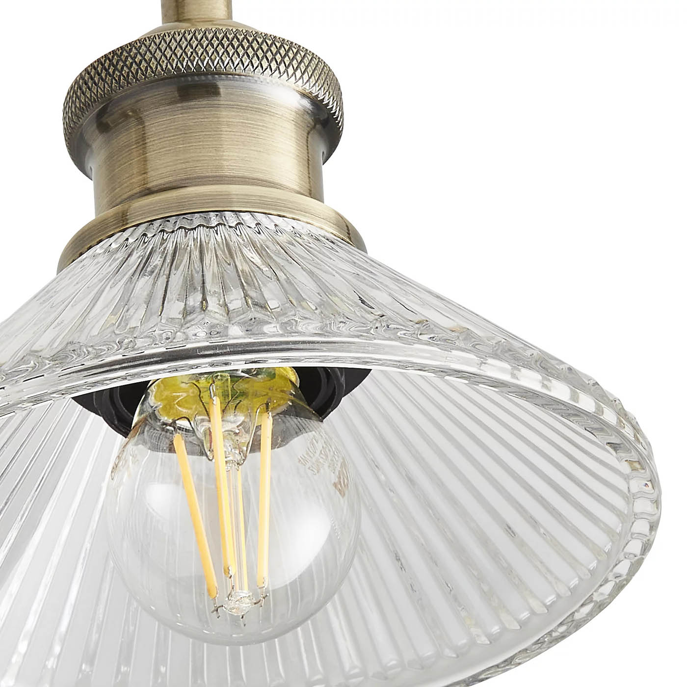 Spotlight Bar Ceiling Ribbed Glass Shades 4 Way Multi Arm Kitchen Dining LED - Image 4