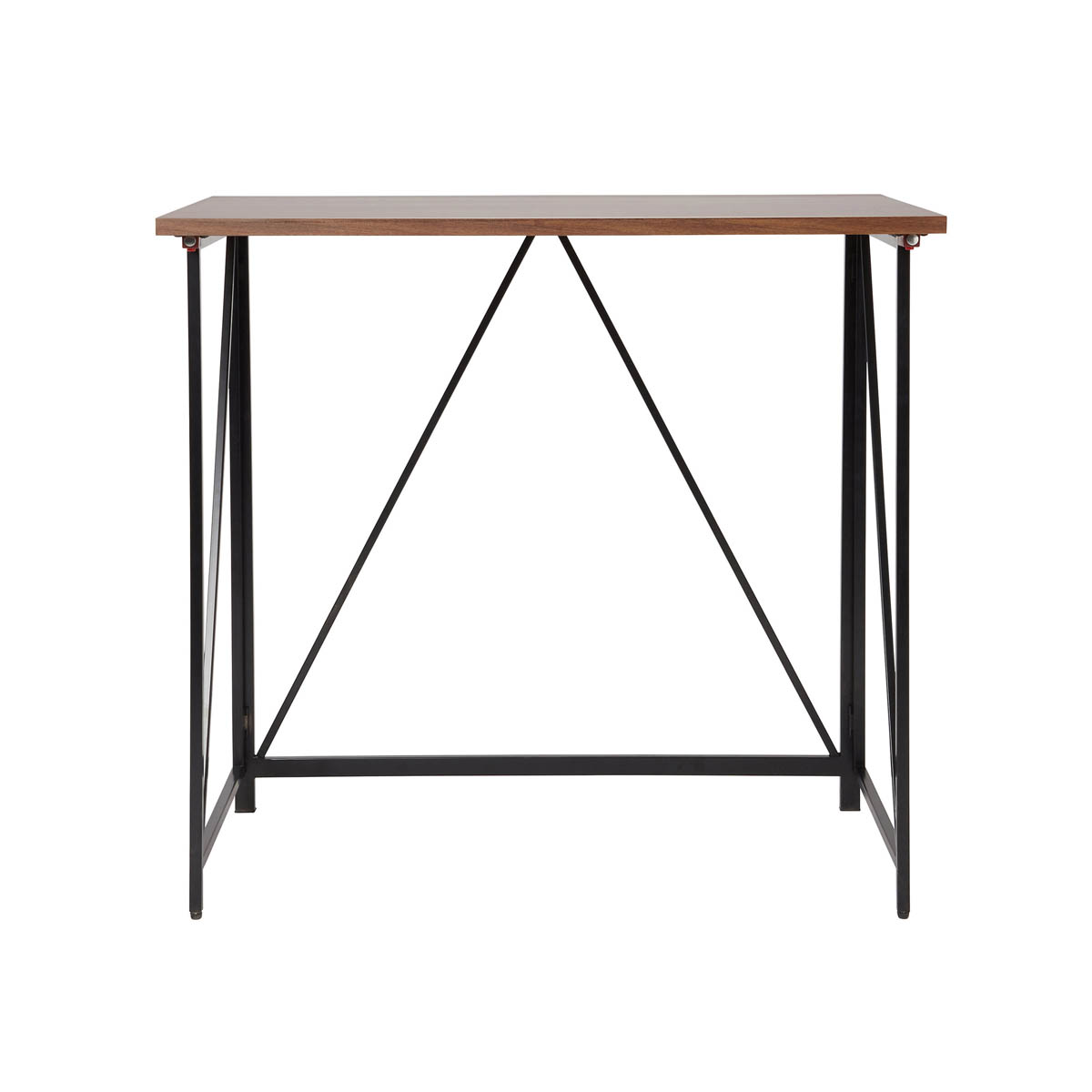 Folding Table Desk Office Computer Matt Walnut Effect Assembled 80cm - Image 1