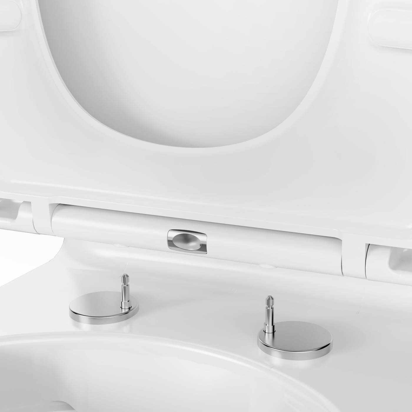Toilet Pan Soft Close Seat Exposed Cistern White Rimless Square Bathroom WC - Image 2