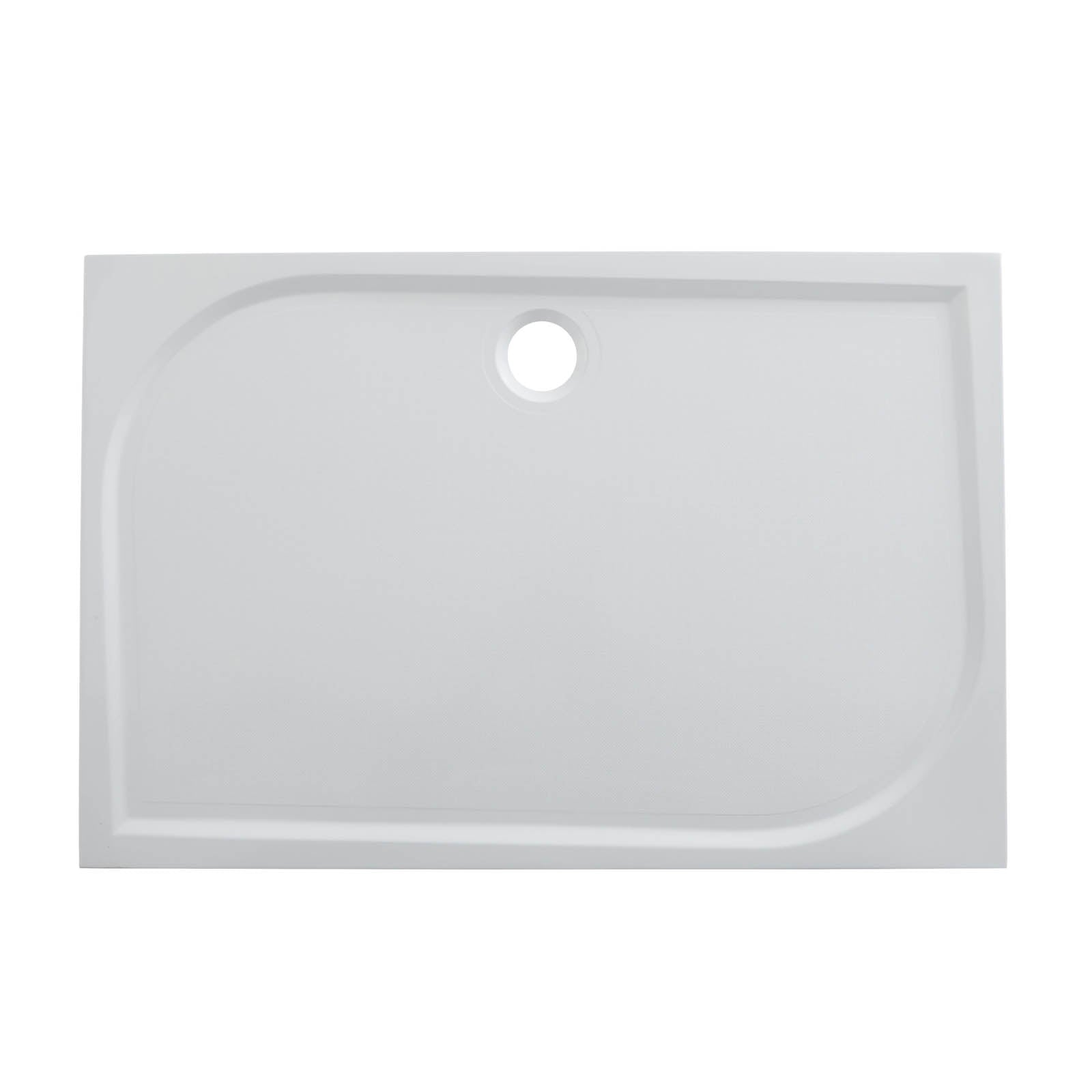 GoodHome Shower Tray Gloss White Reversible drainer (L)800x (W)1000x (H)28mm - Image 4