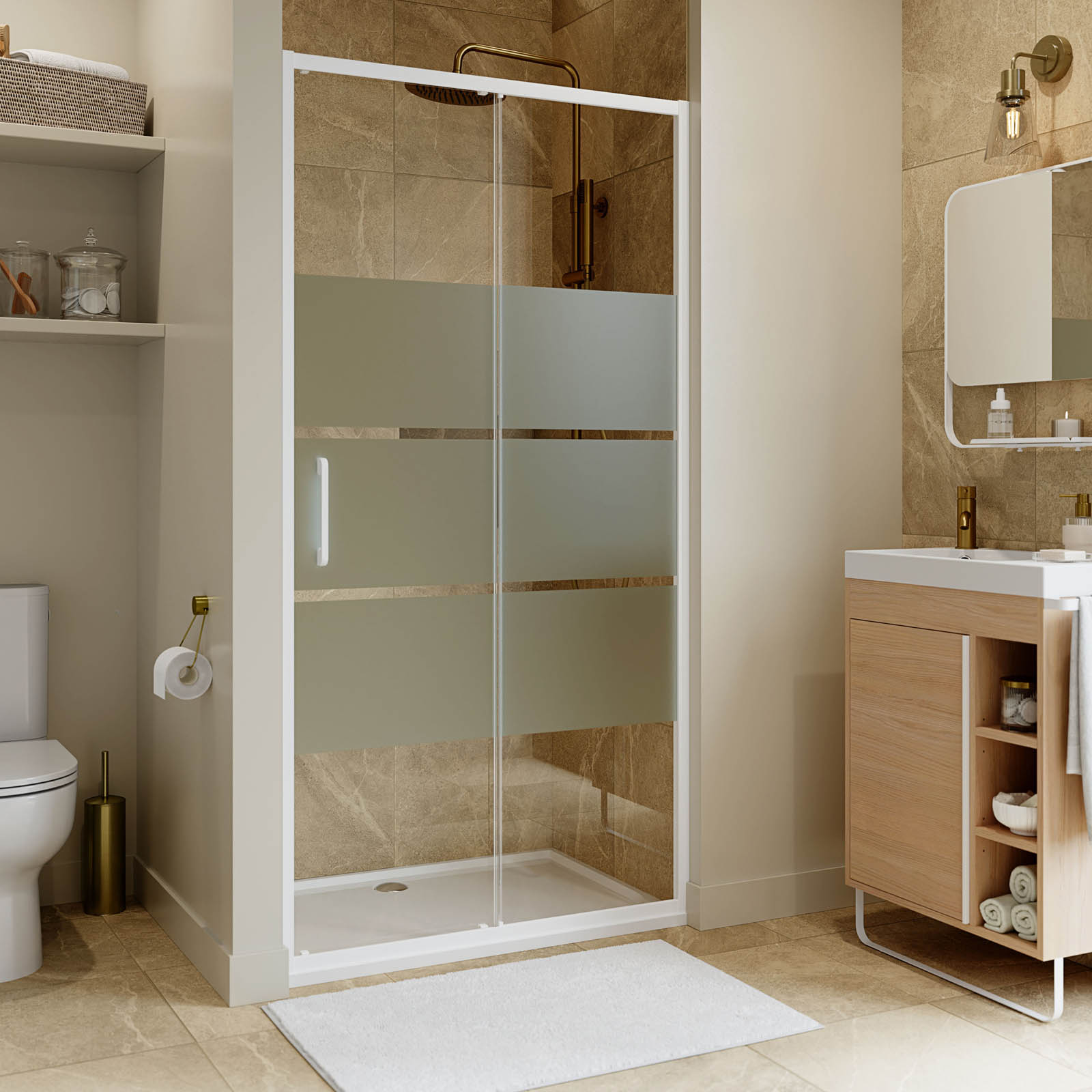GoodHome Shower Tray Gloss White Reversible drainer (L)800x (W)1000x (H)28mm - Image 7