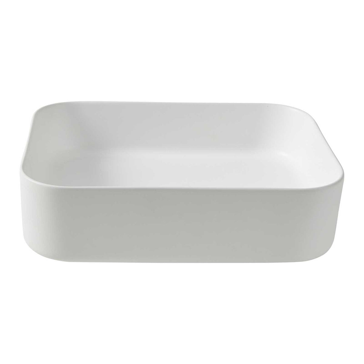 Bathroom Basin Sink Matt White Rectangular Counter Top Modern Hand Wash (W)45cm - Image 7
