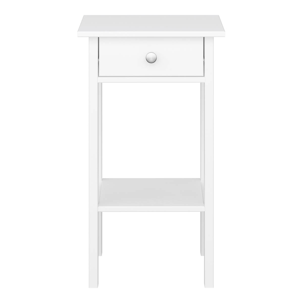 Bedside Table 1 Drawer Nightstand Cabinet Satin White Classic (H)700mm (W)400mm - Image 2