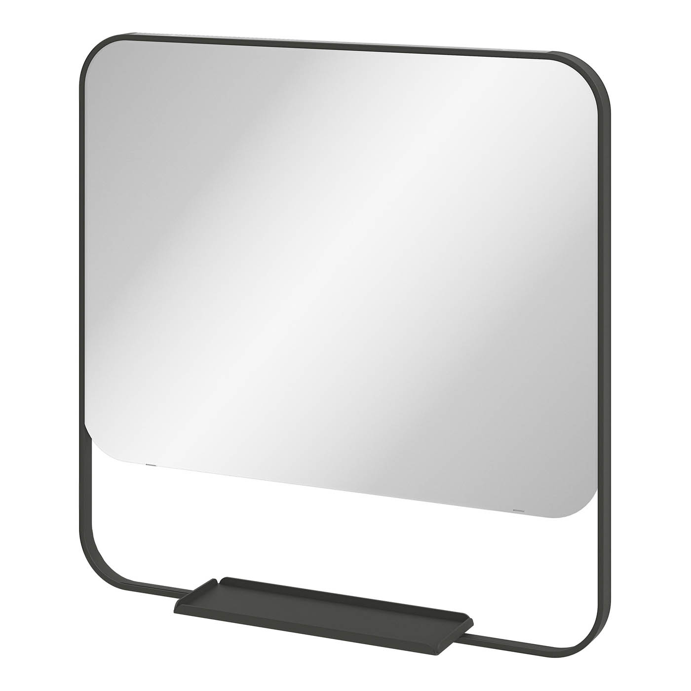 GoodHome Maza Matt Black Square Wall-mounted Bathroom Mirror (H)60.5cm (W)60.5cm - Image 1