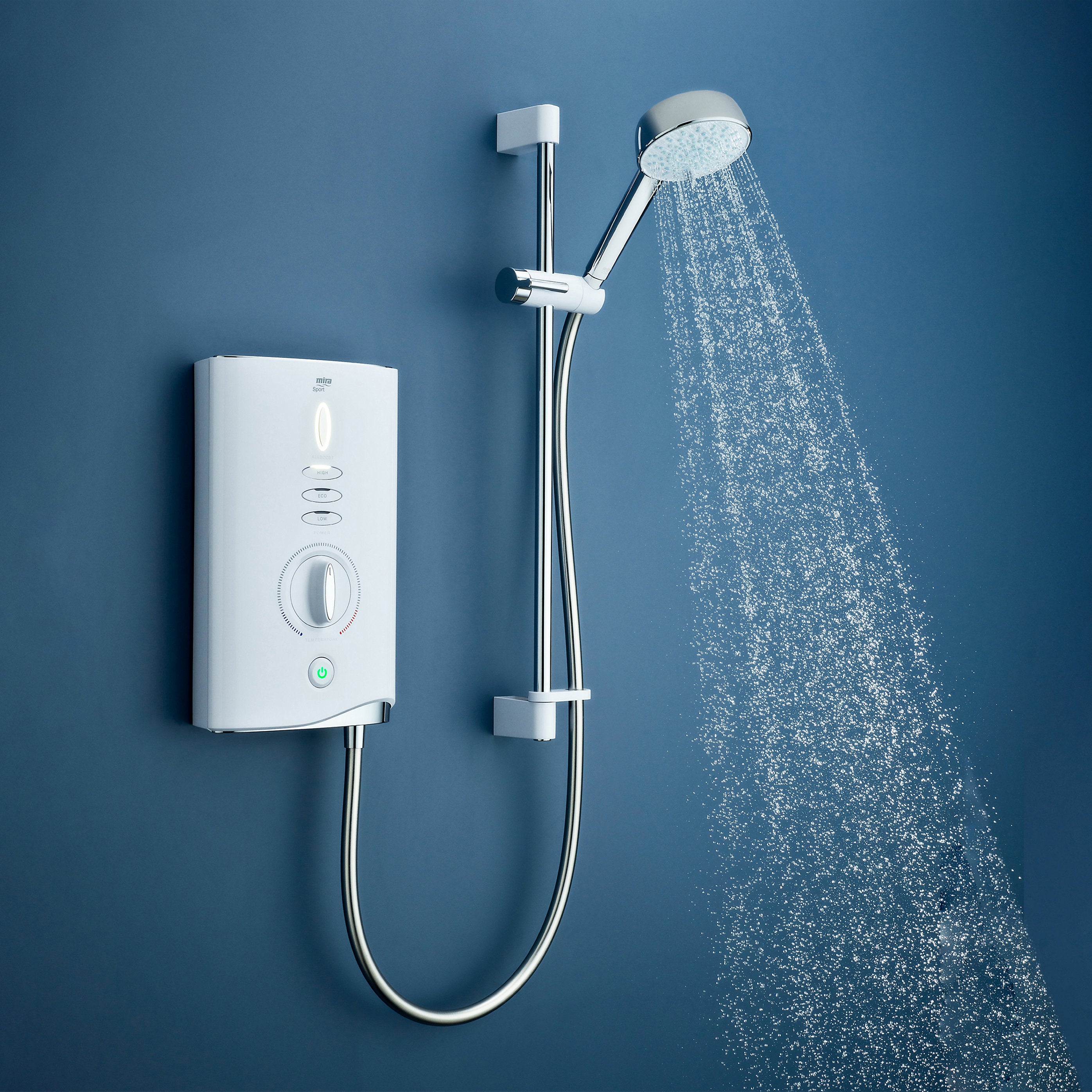 Mira Electric Shower 9kW Gloss White 4 Spray Pattern Round Head Modern Bathroom - Image 4