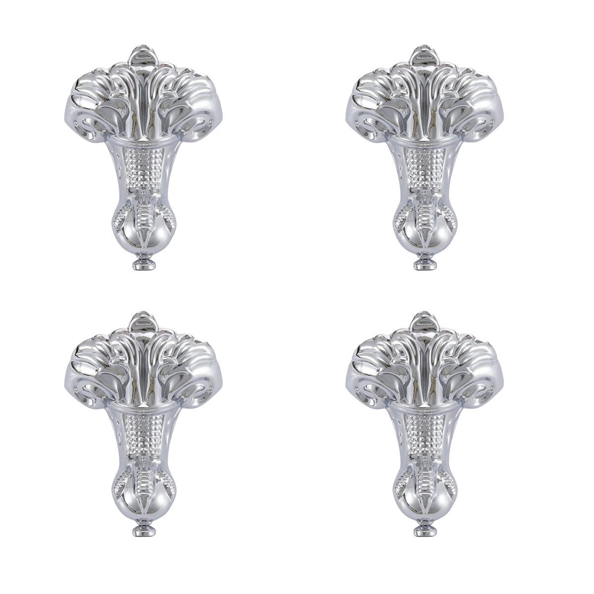 Bath Feet Aluminium Duchess DE Traditional Silver Effect Bathroom Pack Of 4 - Image 1