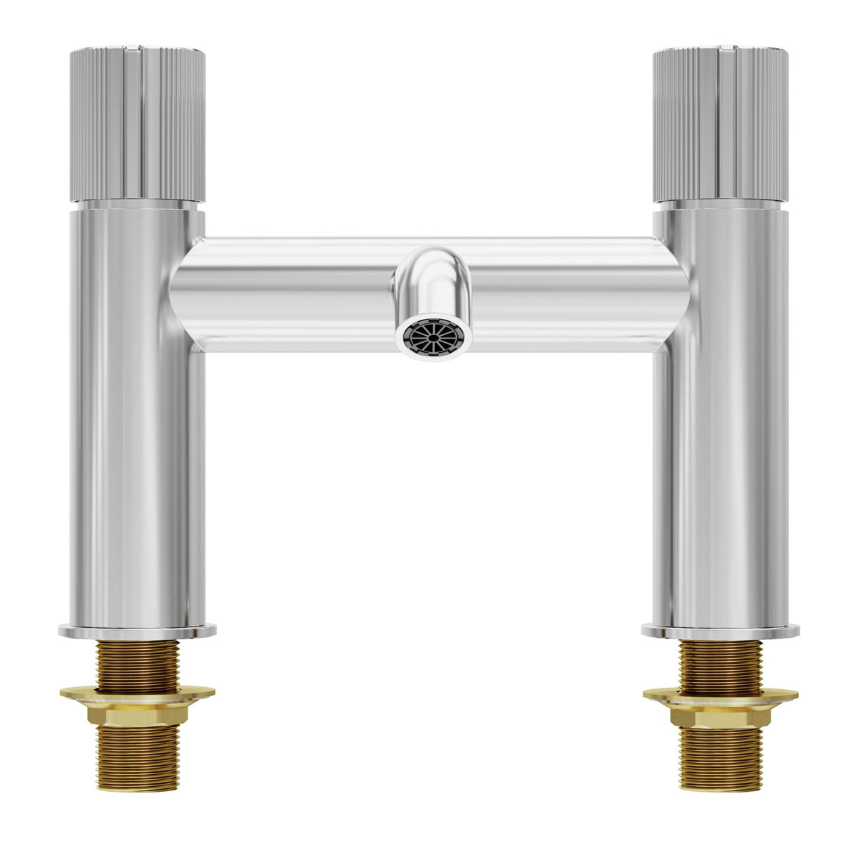 Bath Filler Tap Gloss Chrome ¼ Turn Round Head Ceramic Cartridge Modern Bathroom - Image 4