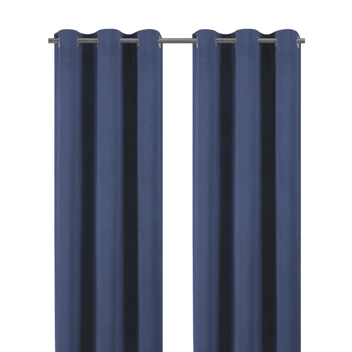 Valgreta Deep navy Velvet Lined Eyelet Curtain (W)117cm (L)137cm, Pair - Image 1