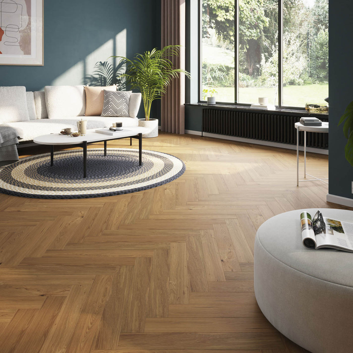Oak Hardwood Flooring Herringbone Wood Top Layer Classic T14mm 1.94m² - Image 2