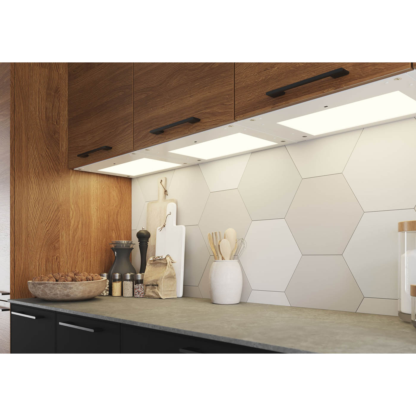 Under Cabinet Light LED Cool Warm White Aluminium Plastic (L)319mm (W)464mm - Image 1