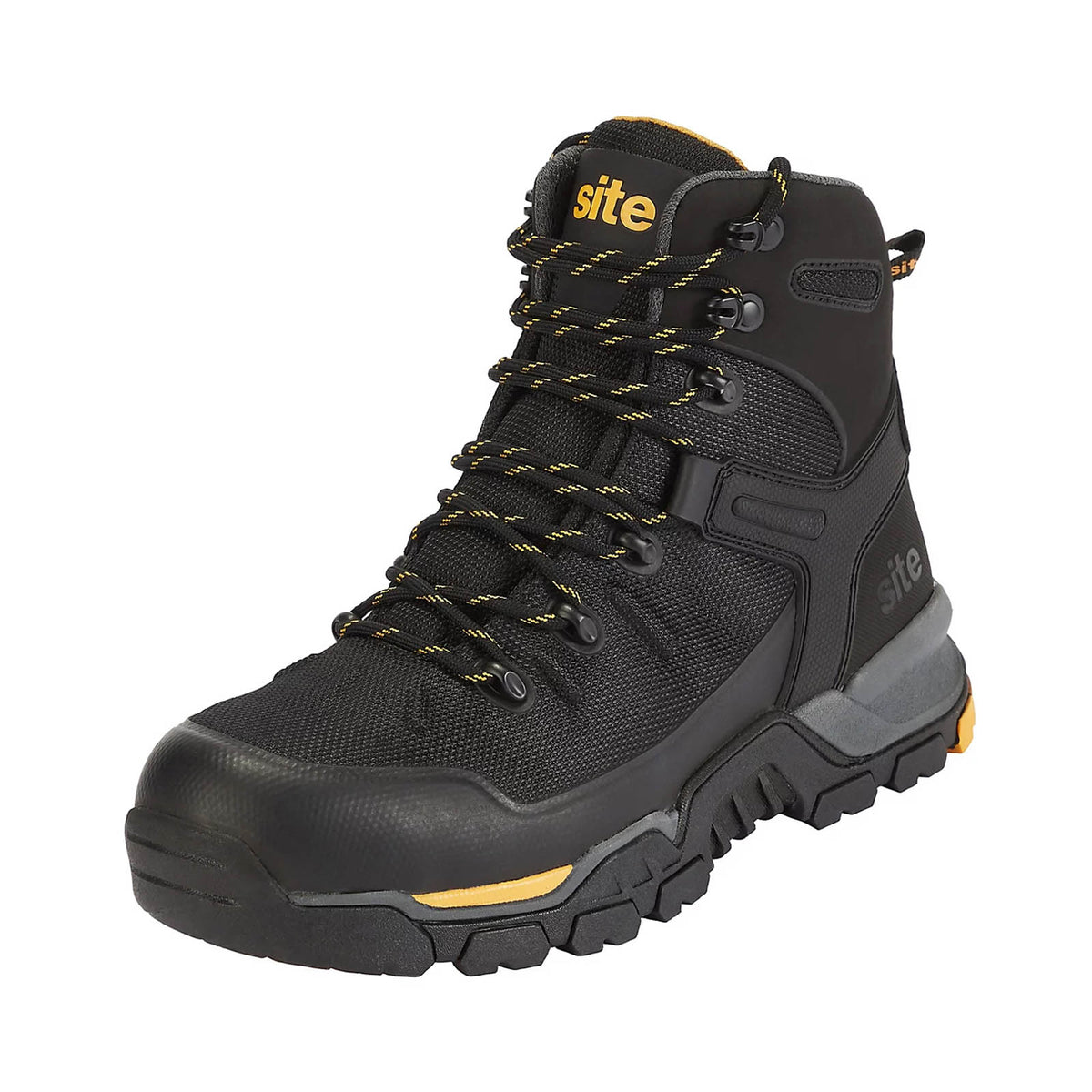 Site Densham Safety Boots Black Steel Toe Work Footwear Shoes Size 10 - Image 1