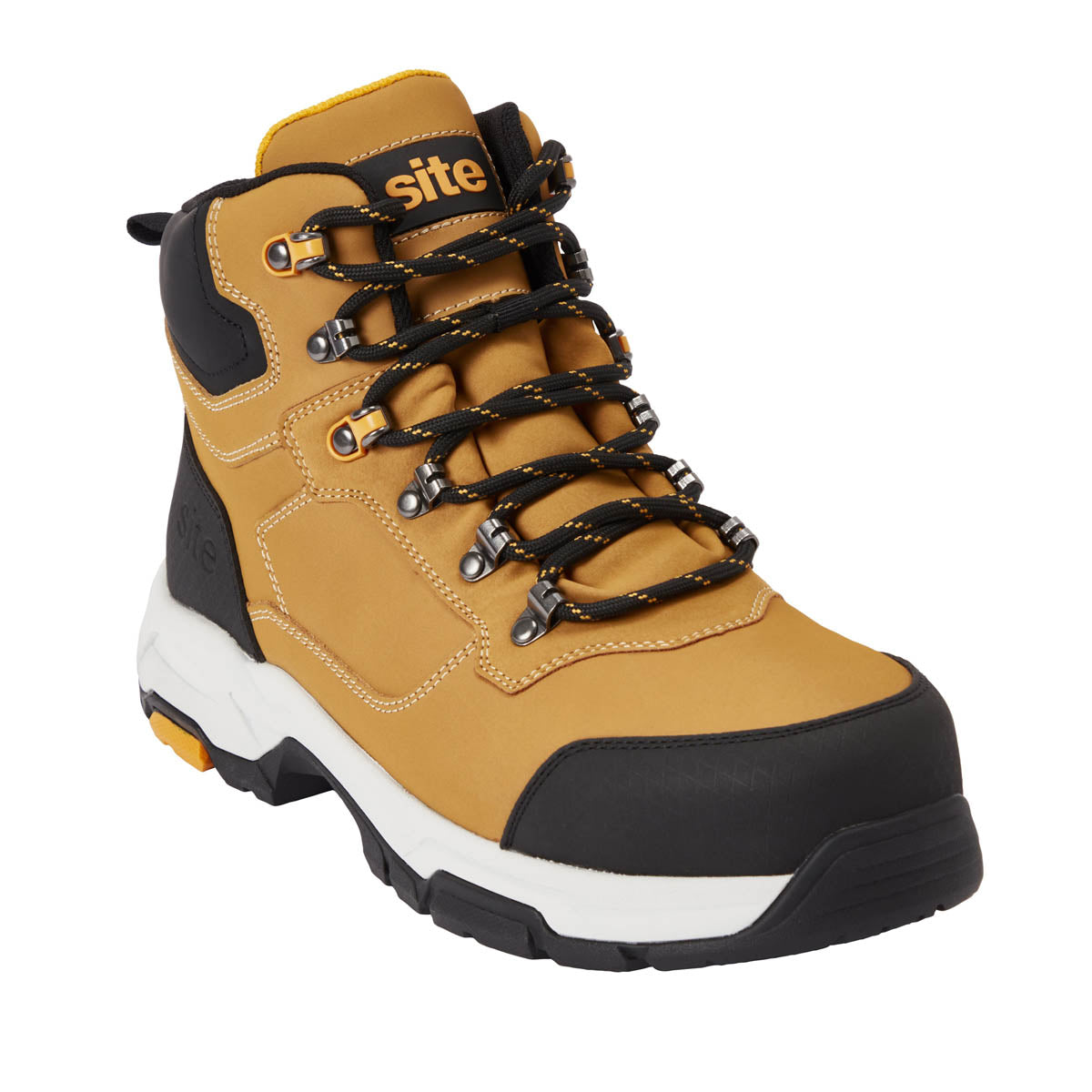 Site Safety Boots Mens Tan Regular Fit Steel Toe Cap Waterproof Shoes Size 11 - Image 2