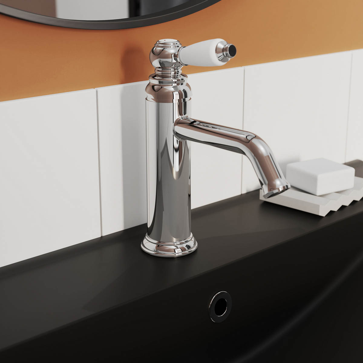 Bathroom Basin Tap Mono Mixer Chrome Single Lever Brass Traditional Faucet - Image 4