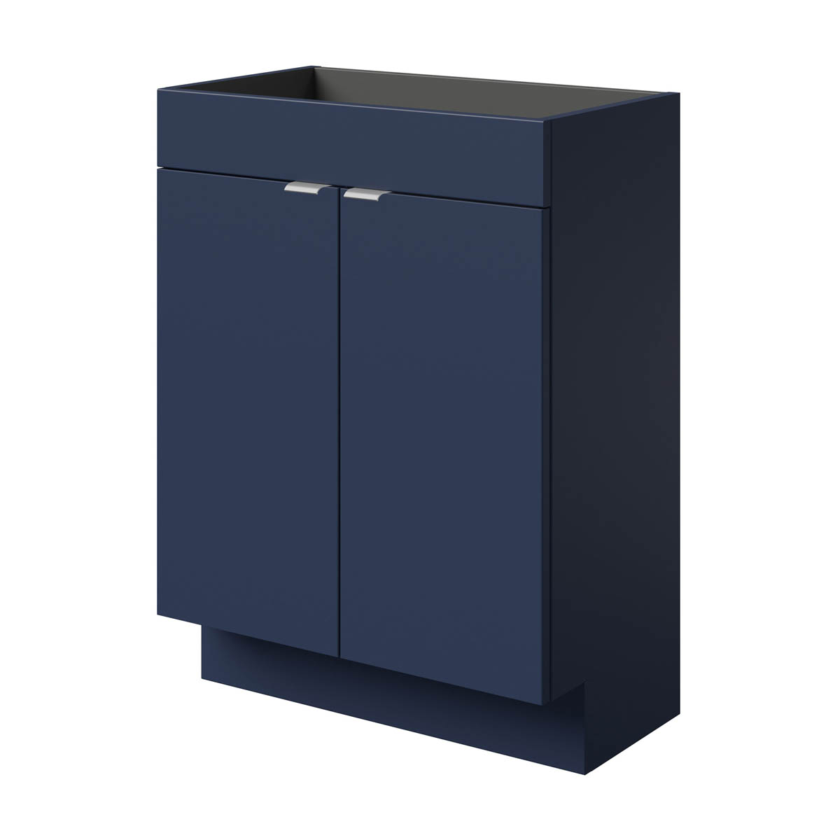Bathroom Cabinet Slimline Matt Blue Double Modern Soft Close (H) 820mm (W) 600mm - Image 1