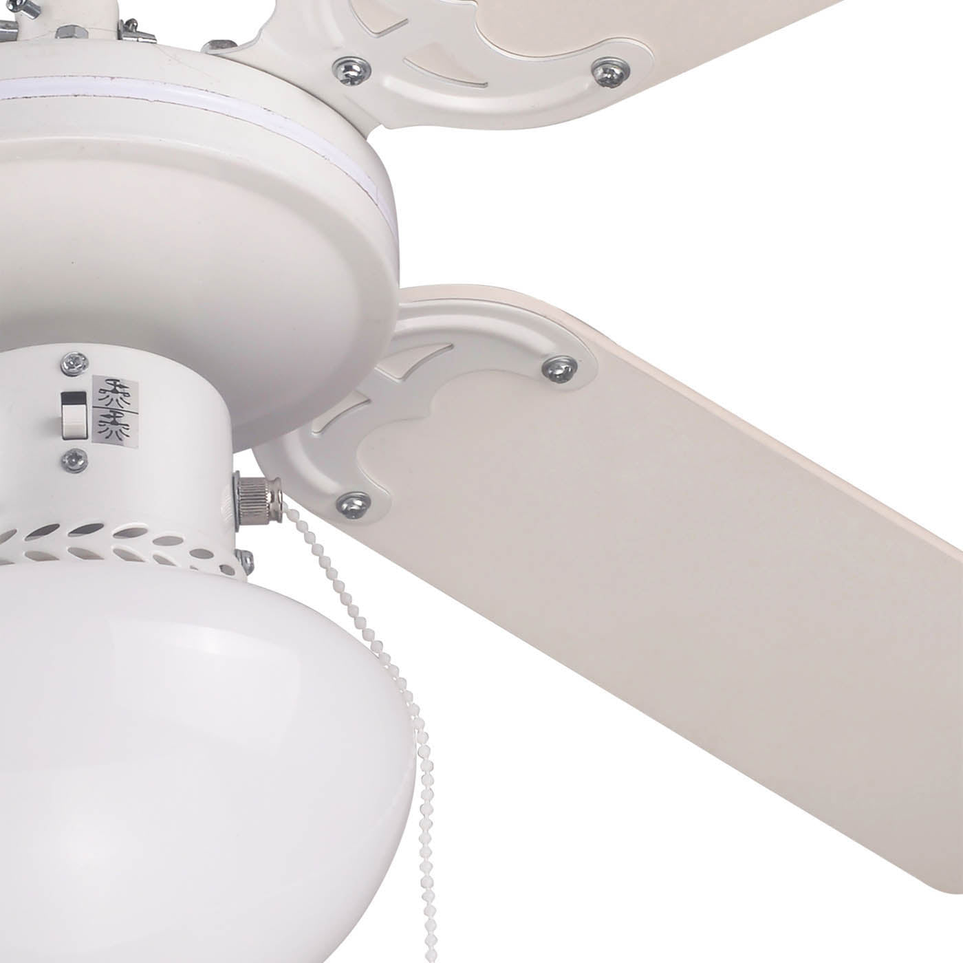 Ceiling Fan Light Traditional White Pull Cord Control Reversible Function - Image 4