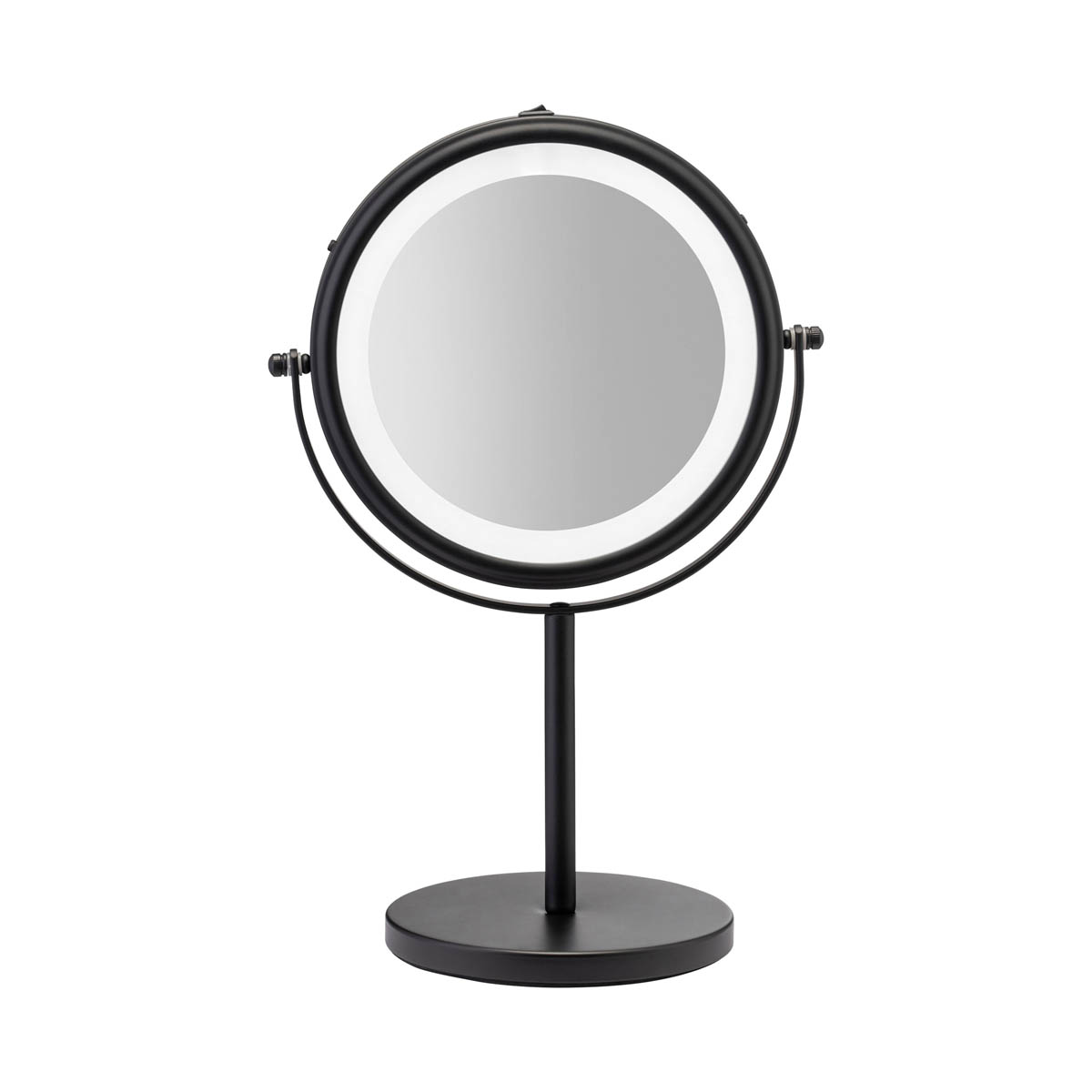Bathroom Mirror Illuminated 3 x Magnifying Matt Black Round (H)35.9cm (W)23.5cm - Image 2