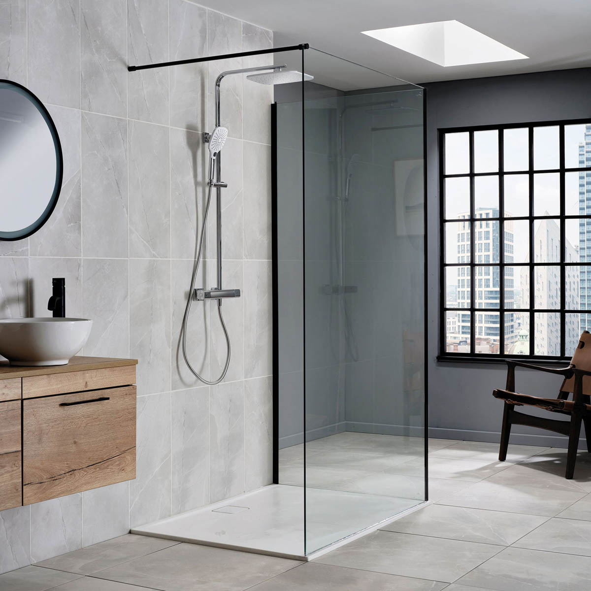 Triton Thermostatic Mixer Shower Chrome 3 Spay Patterns Twin Square Heads - Image 3