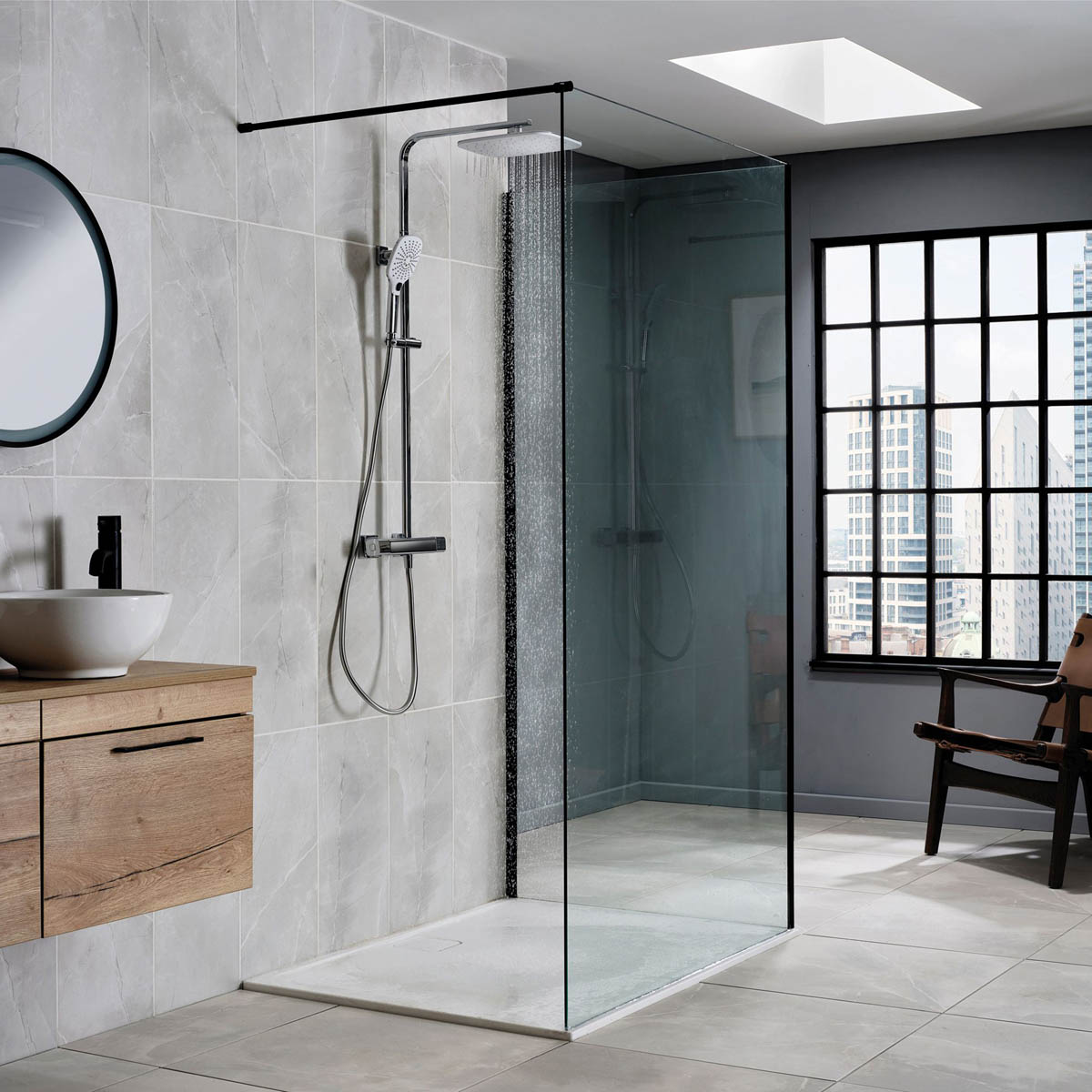 Triton Thermostatic Mixer Shower Chrome 3 Spay Patterns Twin Square Heads - Image 4