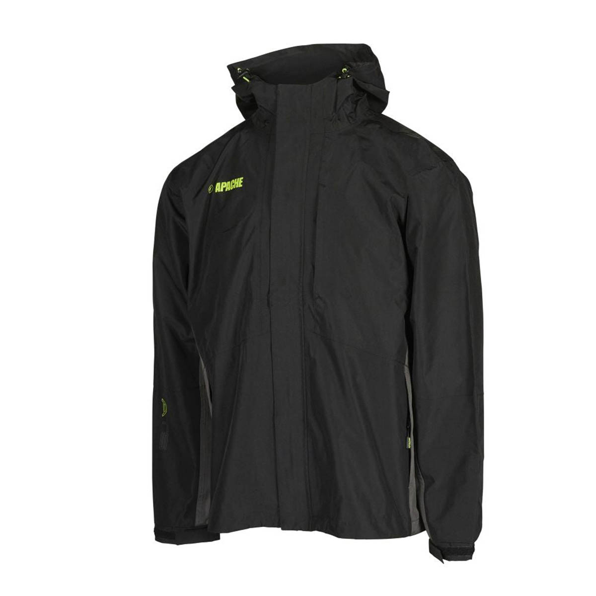 Apache Welland Hooded Jacket 3 Pockets Zipped Black Grey 3000mm Waterproof XL - Image 3