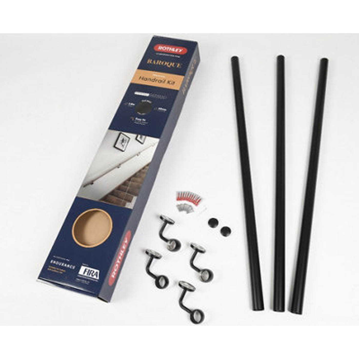Rothley Matt Black Internal Stair Handrail Kit 3.6M - Image 4