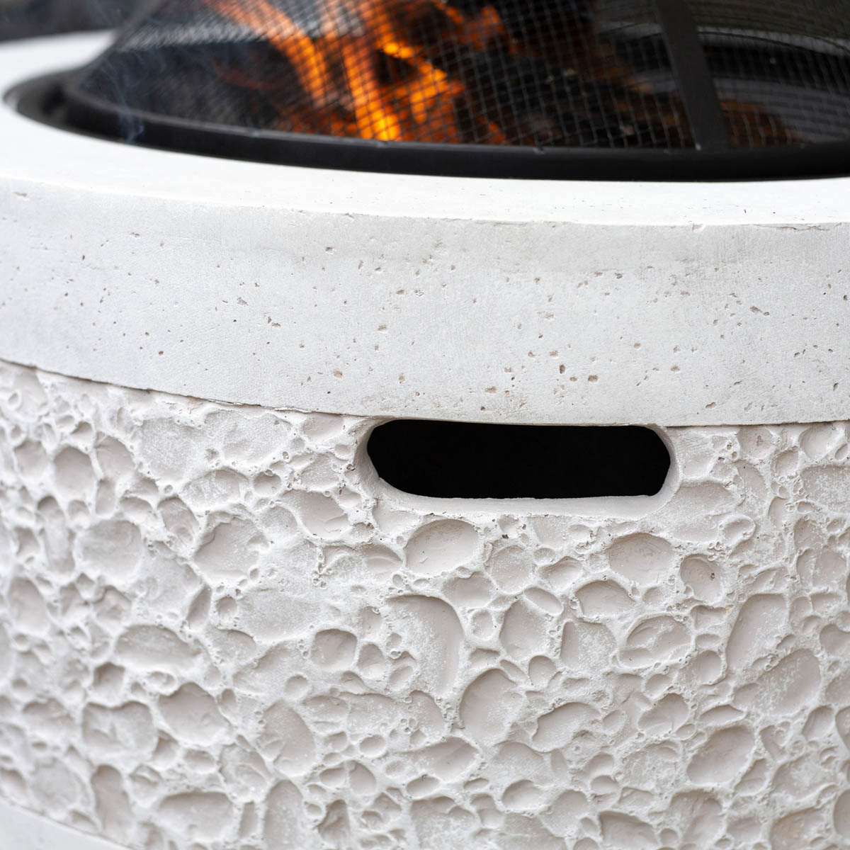 La Hacienda Firepit Steel Matt Grey Round Stone Effect Garden Outdoor Heater - Image 9