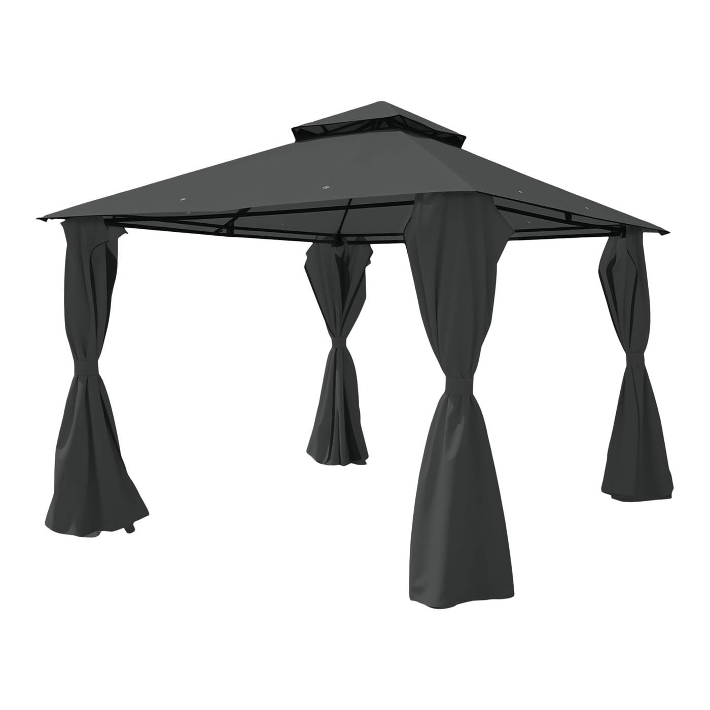 GoodHome Square Gazebo Tent Thar Grey (H) 2.8m (W) 3m - Image 1