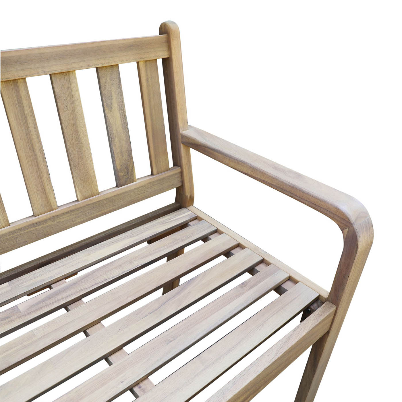 GoodHome Garden Bench 3 seater Natural Wooden Riveo (W)163cm (H)89cm - Image 6