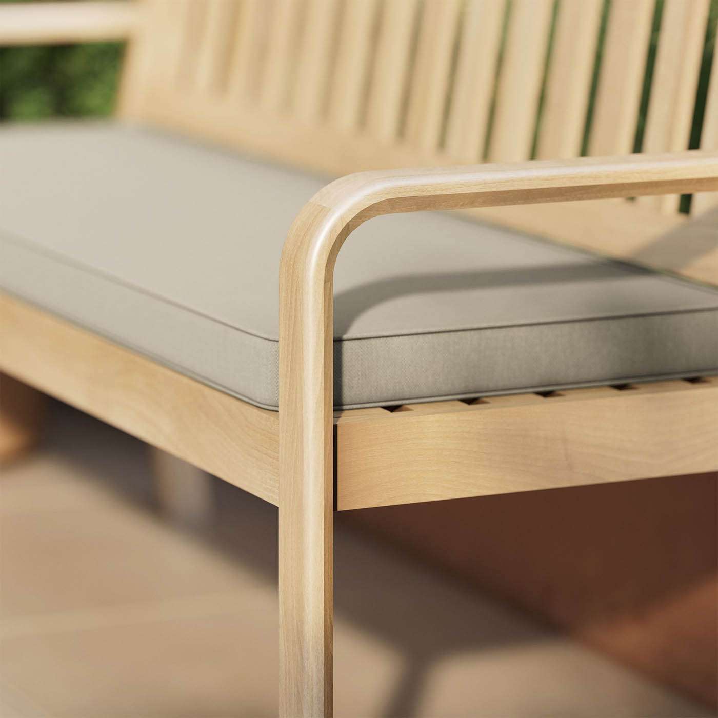 GoodHome Garden Bench 3 seater Natural Wooden Riveo (W)163cm (H)89cm - Image 8