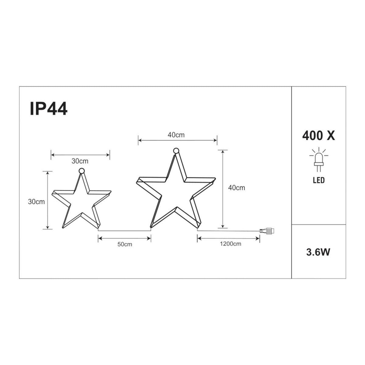 535 LED Stars Christmas Silhouette Ice And Warm White Timer Indoor Home - Image 2