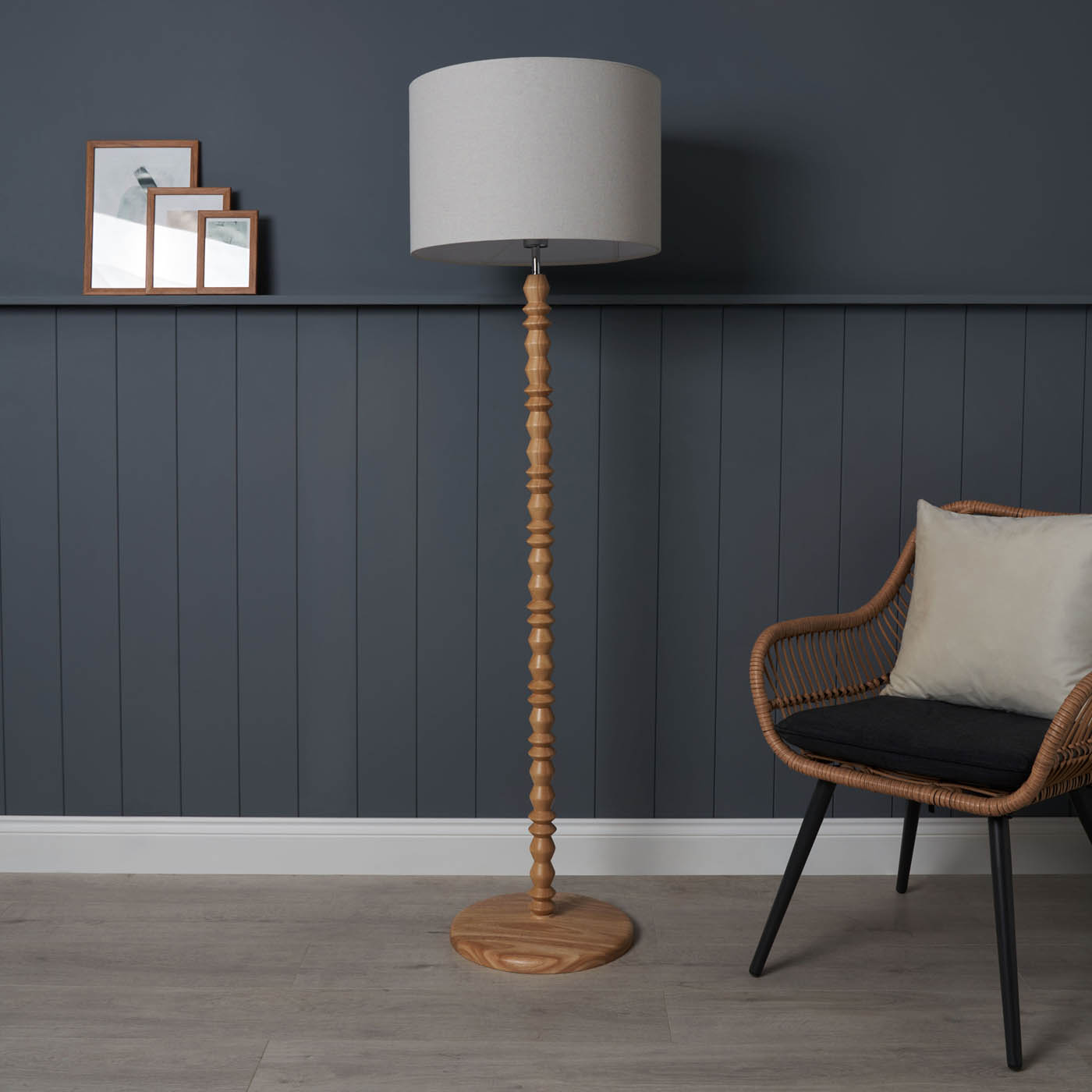 Inlight Floor lamp Patos Matt Natural Wood effect LED (H)160cm - Image 8